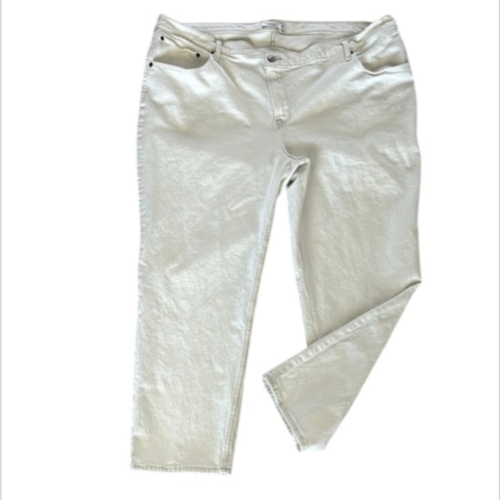 Abercrombie & Fitch The 90s straight ultra high rise in cream size 22